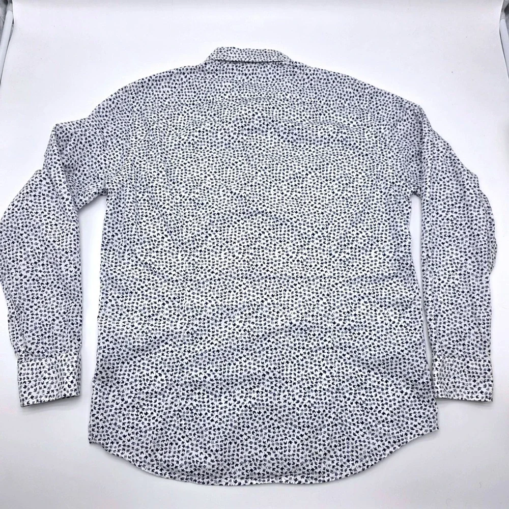 Rodd &‎ Gunn Mens Sports Fit Floral Button-Down Shirt White Navy Blue